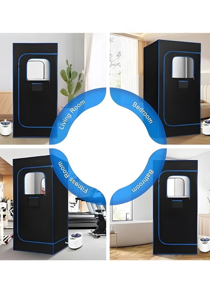 WALALLA Sauna, Sauna Tent, Portable Sauna, Home Sauna with 3.0L 1000W Steam Generator, Remote Control, Folding Chair, 9 Levels, Home Sauna Tent for Gym, Yoga, Pilates, Hot Tu, Spa, 80cm x80cm x 180cm - Image 4